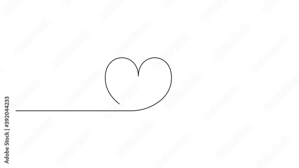 Self drawing simple animation of single continuous one line drawing of two hearts. Big and small heart. Drawing by hand, black lines on a white background Self drawing simple animation of single continuous one line drawing of two hearts. Big and small heart. Drawing by hand, black lines on a white background