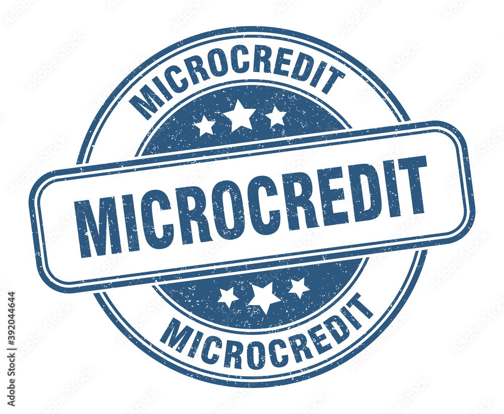 Fototapeta premium microcredit stamp. microcredit label. round grunge sign