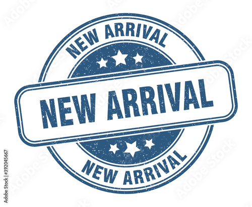 new arrival stamp. new arrival label. round grunge sign
