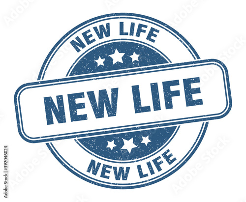 new life stamp. new life label. round grunge sign