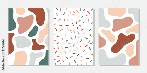 Set of terracotta abstract templates for cover pages, backgrounds, brochures, notebooks, books, wallpapers, cards, prints, posters, stories, social media. Modern art style creative trendy vector