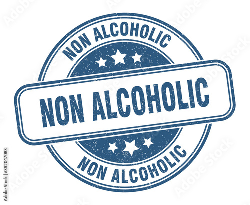 non alcoholic stamp. non alcoholic label. round grunge sign
