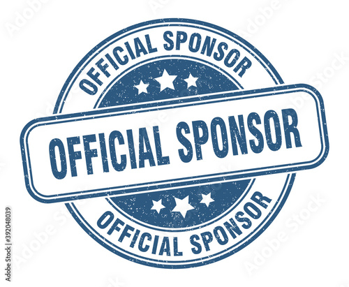 official sponsor stamp. official sponsor label. round grunge sign