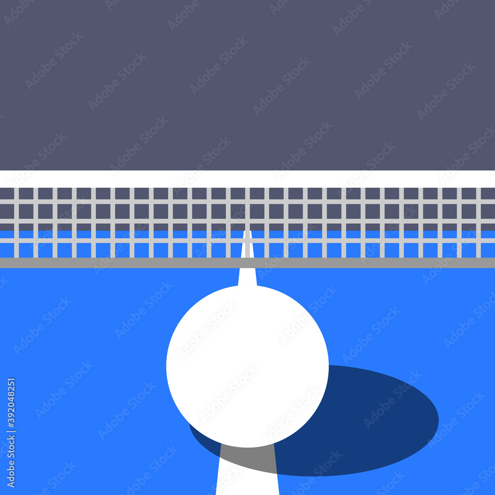 Ping pong ball and table. Table tennis ball. Sport design