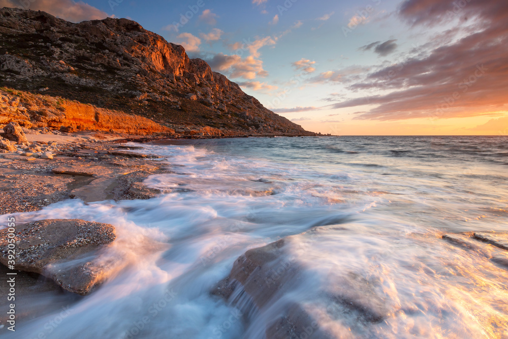 Beach near Goudouras village in eastern Crete. Beach near Goudouras village in eastern Crete.