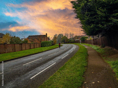 sunset on the road