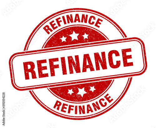 refinance stamp. refinance label. round grunge sign