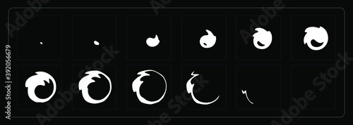 Liquid explosion effect. Water splashes sprites sheet for games, cartoon or animation and motion design. 