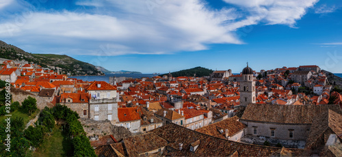 Panorama Dubrovnik Old Town roofs. Europe, Croatia. September 2020