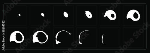 Liquid explosion effect. Water splashes sprites sheet for games, cartoon or animation and motion design. 