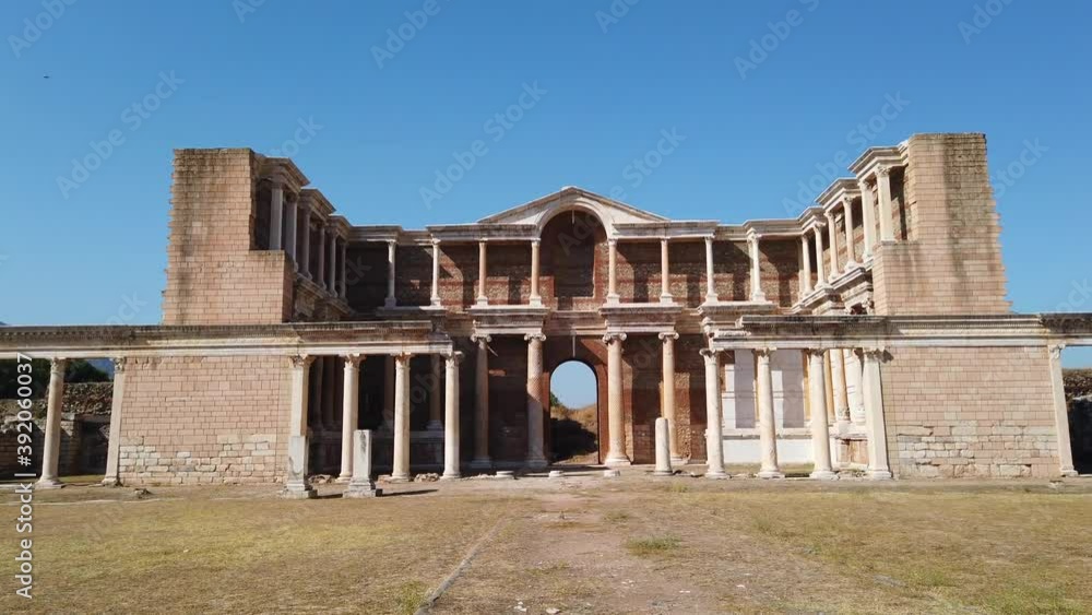Ancient Roman gymnasium. Sardis was situated in the middle of Hermus valley, at the foot of Mount Tmolus, a steep and lofty spur which formed the citadel. Ancient Roman gymnasium. Sardis was situated in the middle of Hermus valley, at the foot of Mount Tmolus, a steep and lofty spur which formed the citadel.
