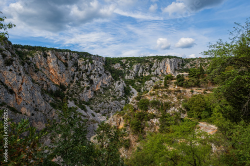Crater Blue lake in Imotski, Croatia. September 2020
