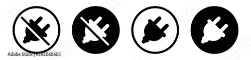 plug socket connect, disconnect icon for apps and websites