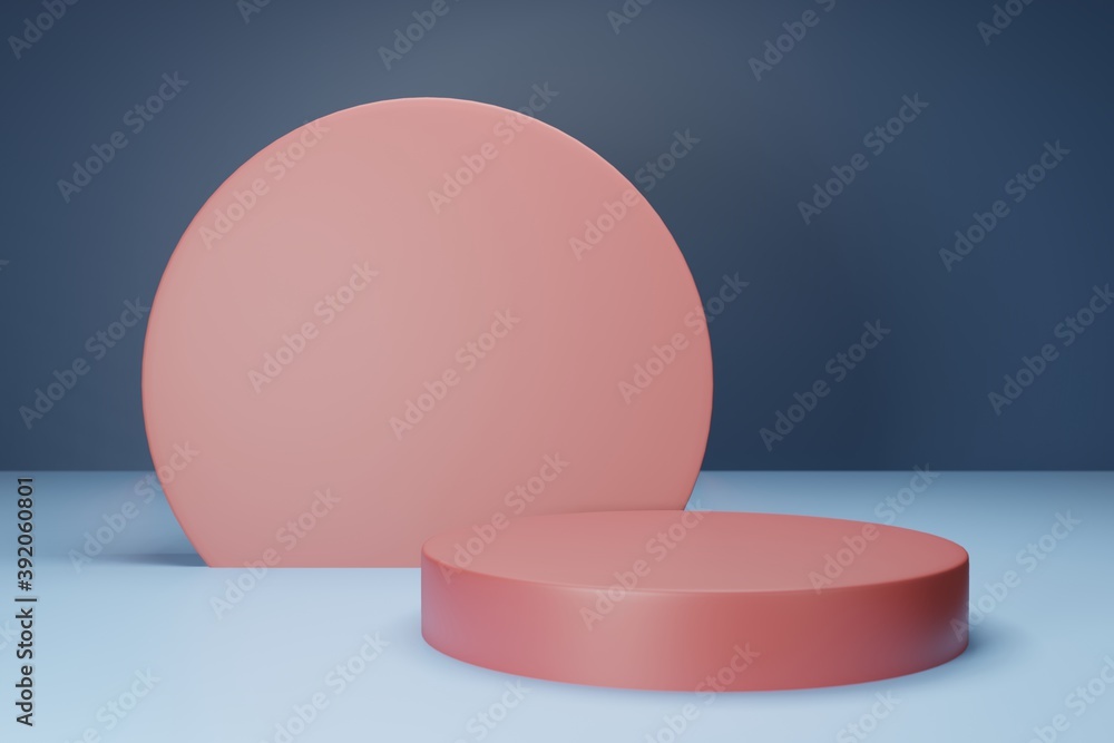 3d rendering empty template podium mockup for product placement