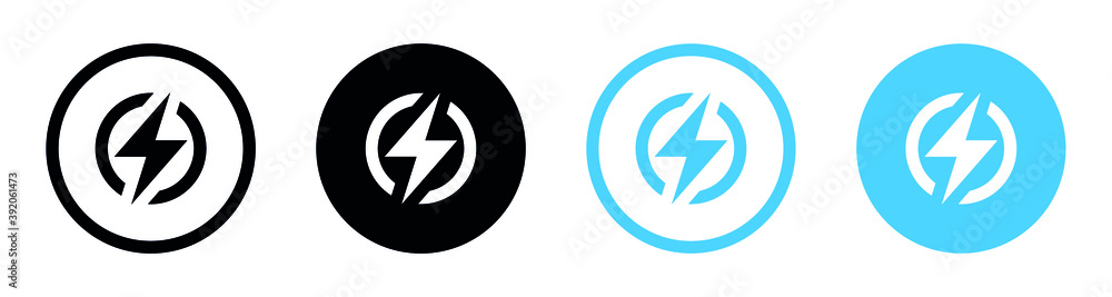 Lightning bolt icon / electric power logo / Power energy symbol Lightning bolt icon / electric power logo / Power energy symbol