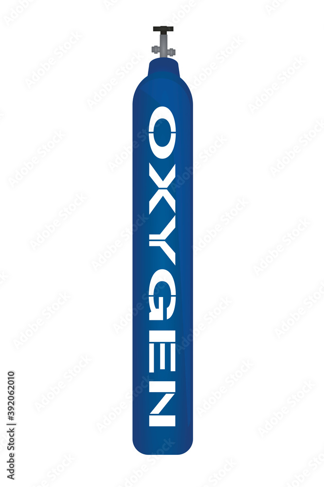 Oxygen bottle gas. vector illustration Oxygen bottle gas. vector illustration
