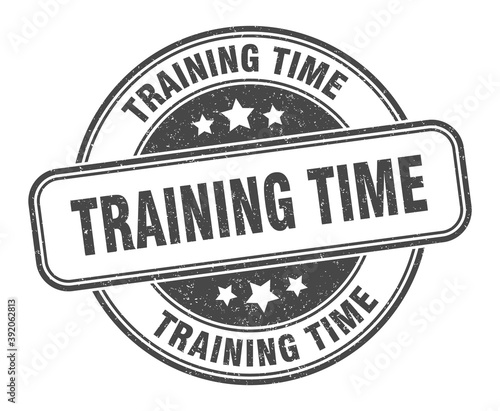 training time stamp. training time label. round grunge sign
