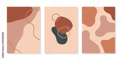 Set of terracotta abstract templates for backgrounds, notebooks, wallpapers, cards, posters, stories, social media.