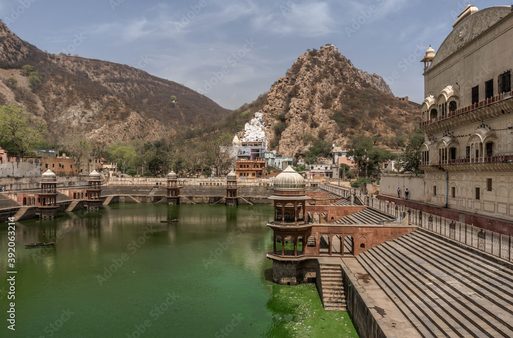Naklejka premium lake at the city palace in Alwar