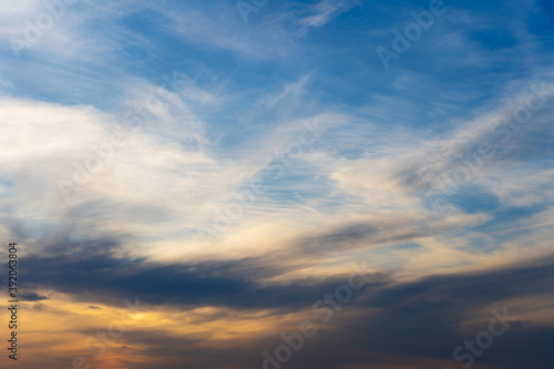 Fototapeta Naklejka Na Ścianę i Meble -  The colors of a burning sunset in the sky