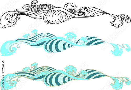 Traditional Line Thai style. Naka Thai Dragon vector and illustration isolate. Naga or Naka is Buddha's animal ,It's king of snake in South East Asia.