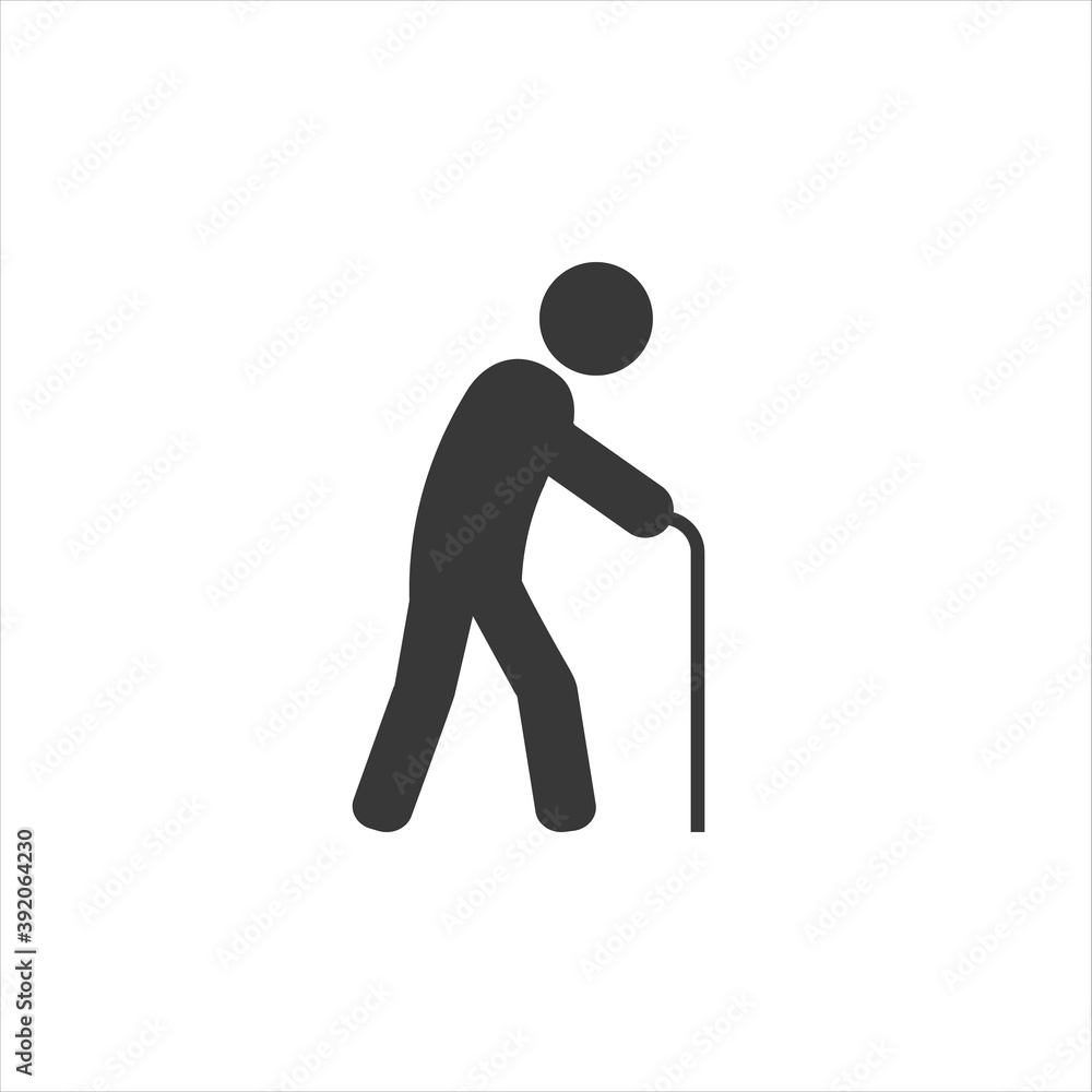 Old man icon flat vector illustration Old man icon flat vector illustration