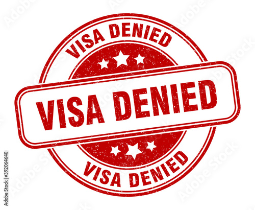 visa denied stamp. visa denied label. round grunge sign