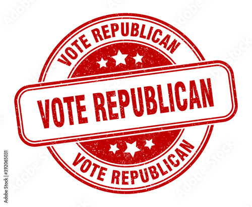 vote republican stamp. vote republican label. round grunge sign
