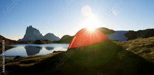 Midi D`Ossau Peak in Ossau Valley, Pyrenees in France.