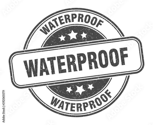 waterproof stamp. waterproof label. round grunge sign