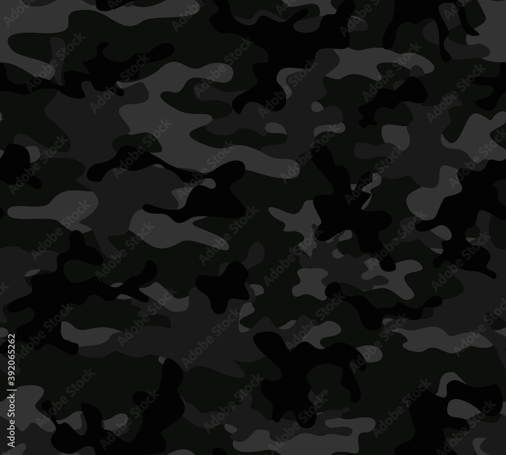 Black camouflage vector graphics military pattern on textiles
Black camouflage vector graphics military pattern on textiles