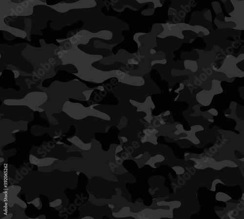  Black camouflage vector graphics military pattern on textiles