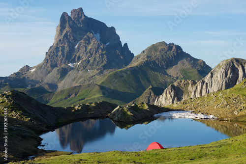 Midi D`Ossau Peak in Ossau Valley, Pyrenees in France.