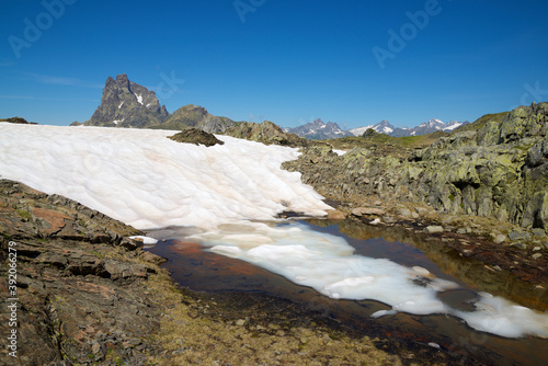 Landscape in Ossau Valley, Pyrenees in France. photo