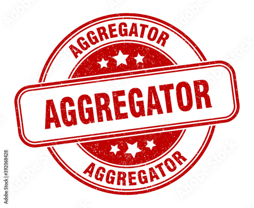 aggregator stamp. aggregator label. round grunge sign