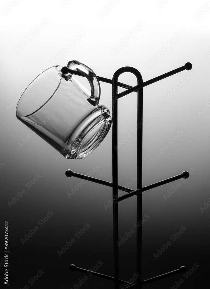 Glass tea mugs on hanger