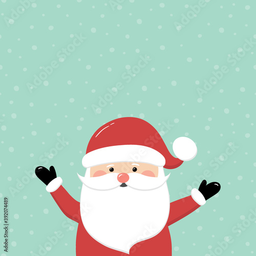 Funny Santa Claus with copyspace. Christmas background. Vector