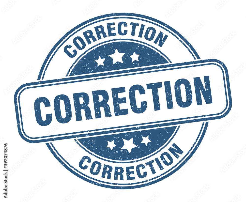 Fototapeta premium correction stamp. correction label. round grunge sign