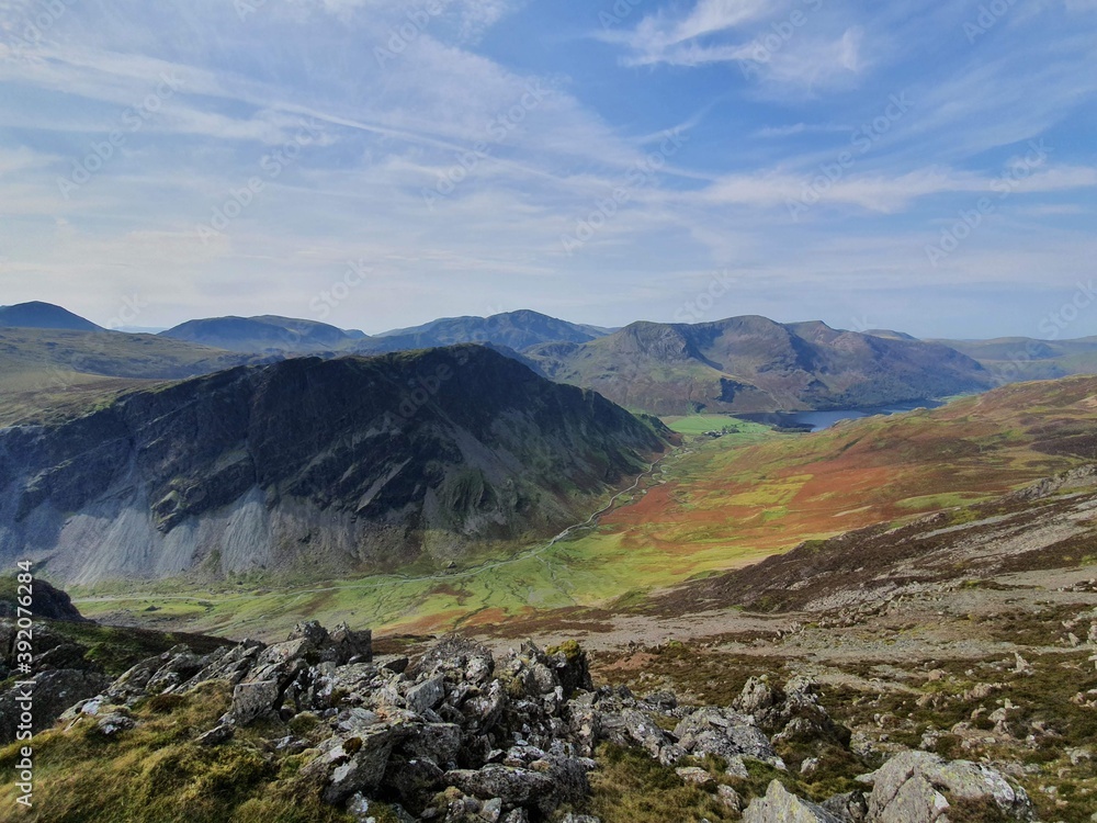 Fleetwood pike from mountain top looking over Buttermere 