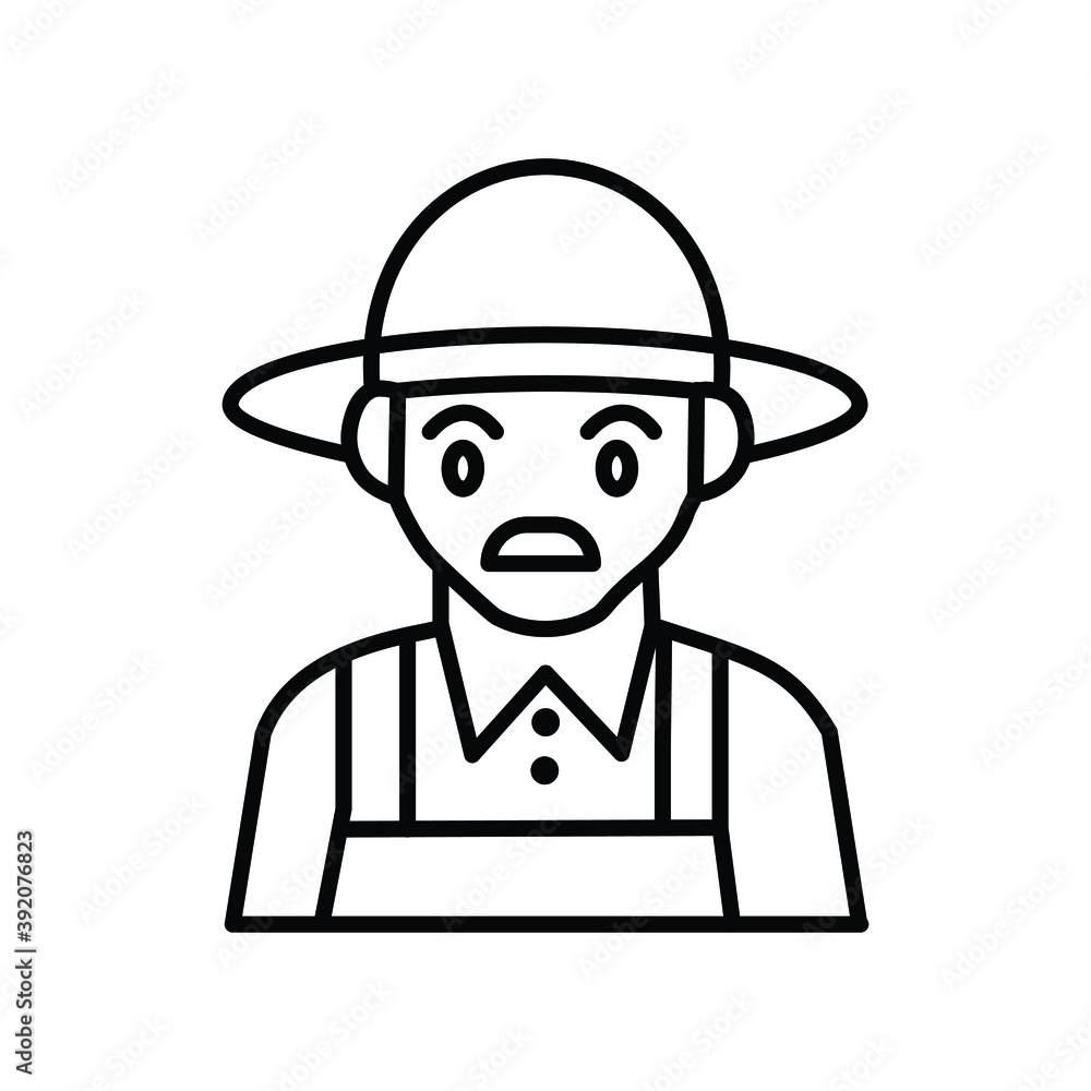 Farmer male simple line icon