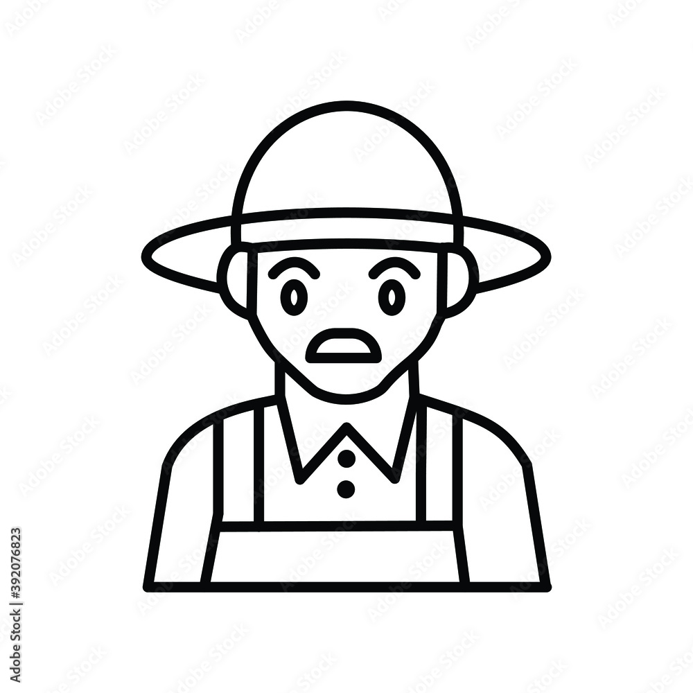 Farmer male simple line icon Farmer male simple line icon