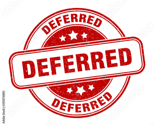 deferred stamp. deferred label. round grunge sign