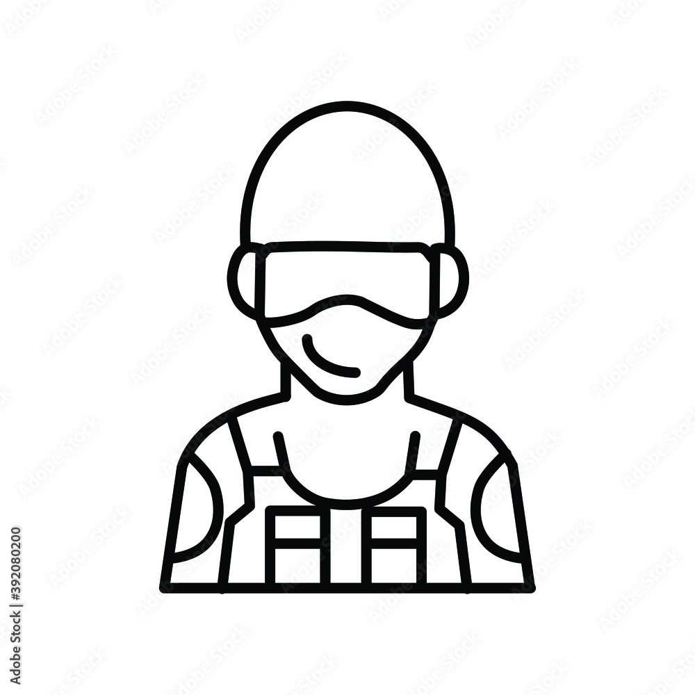 Soldier Male simple line icon Soldier Male simple line icon