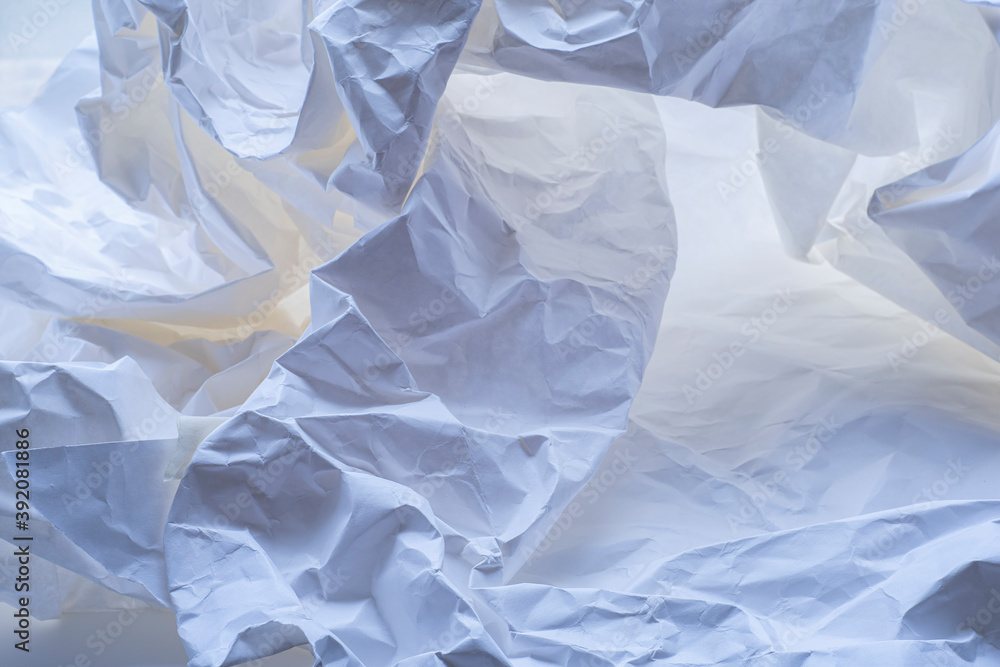 
Crumpled paper on the background of the window.