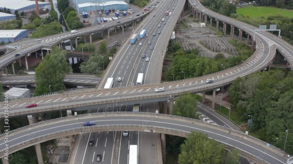 Drone Shot Tracking Cars On Spaghetti Junction Drone Shot Tracking Cars On Spaghetti Junction