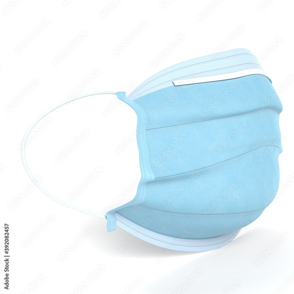 3D Illustration of a Surgical Mask 3D Illustration of a Surgical Mask