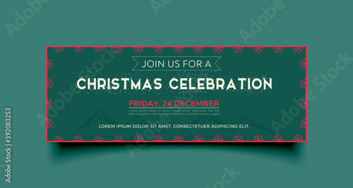 Christmas banner template. Horizontal christmas poster, greeting cards, headers, website