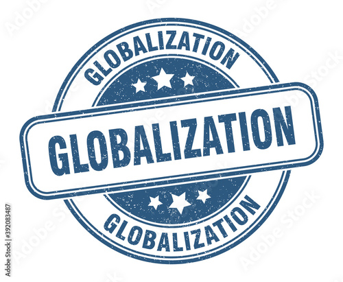 globalization stamp. globalization label. round grunge sign