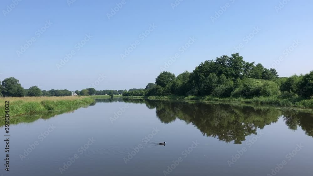 Passing over the river Vecht around Rheeze in Overijssel, The Netherlands Passing over the river Vecht around Rheeze in Overijssel, The Netherlands