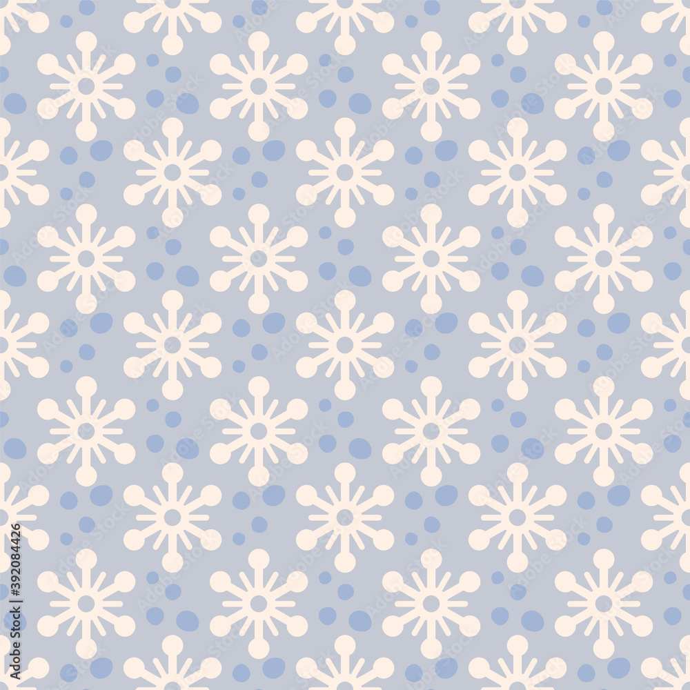 Vector winter blue snowflakes seamless pattern background. Vector winter blue snowflakes seamless pattern background.